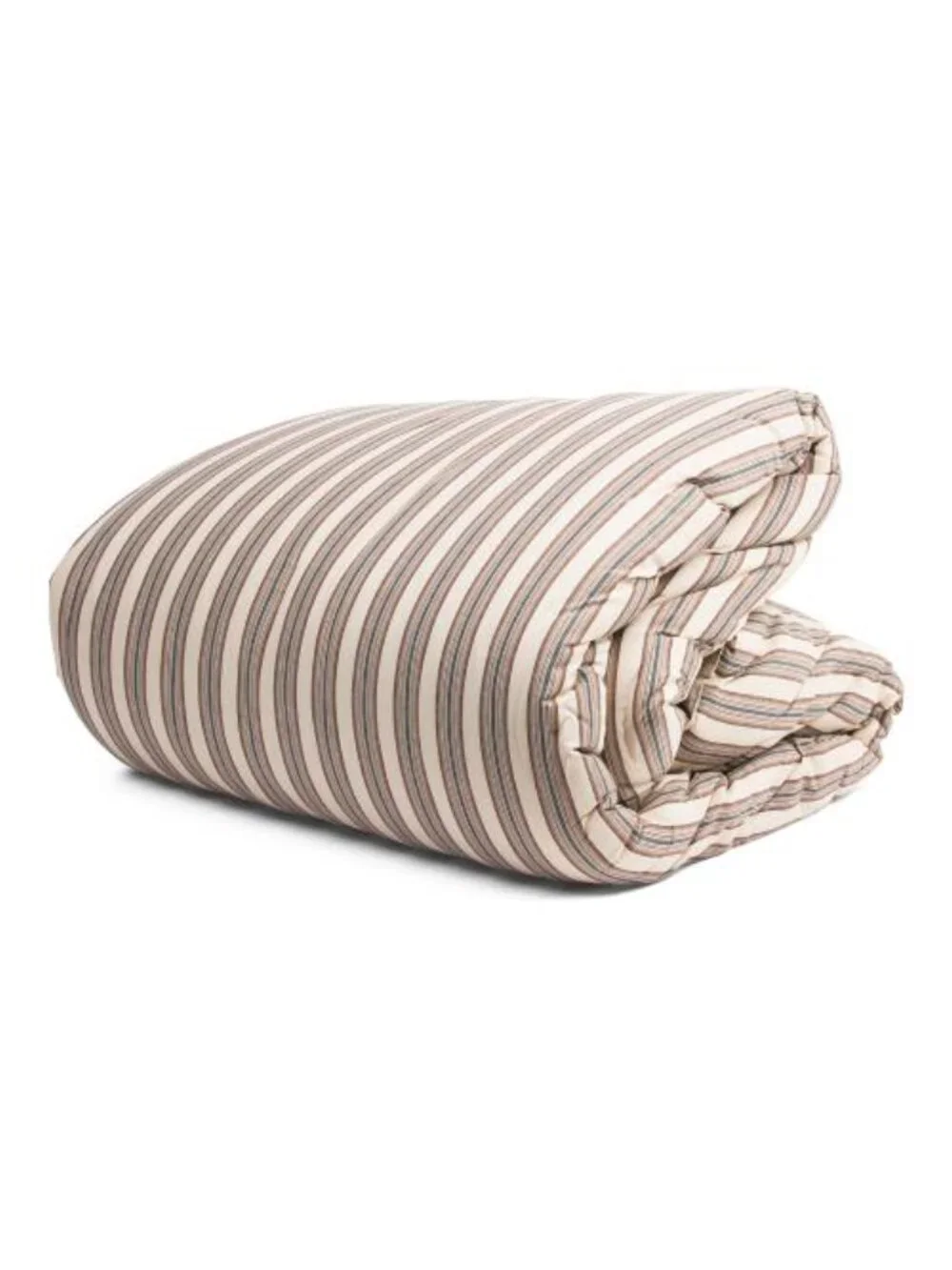 BOUNDRY Cream and Tan 3pc Cotton Striped Comforter Set
